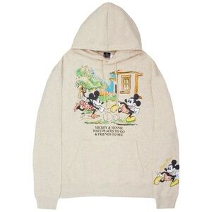 Disney Mickey & Minnie "Places to Go, Friends to See" Hoodie - Heather Beige